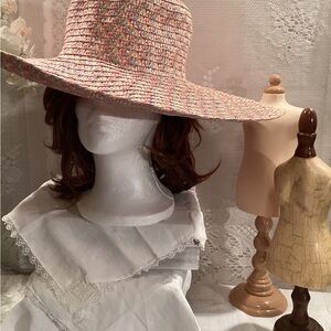 Women’s  Floppy Sun Beach 93 % Paper, Polyester Turquoise, Pink Metallic Hat